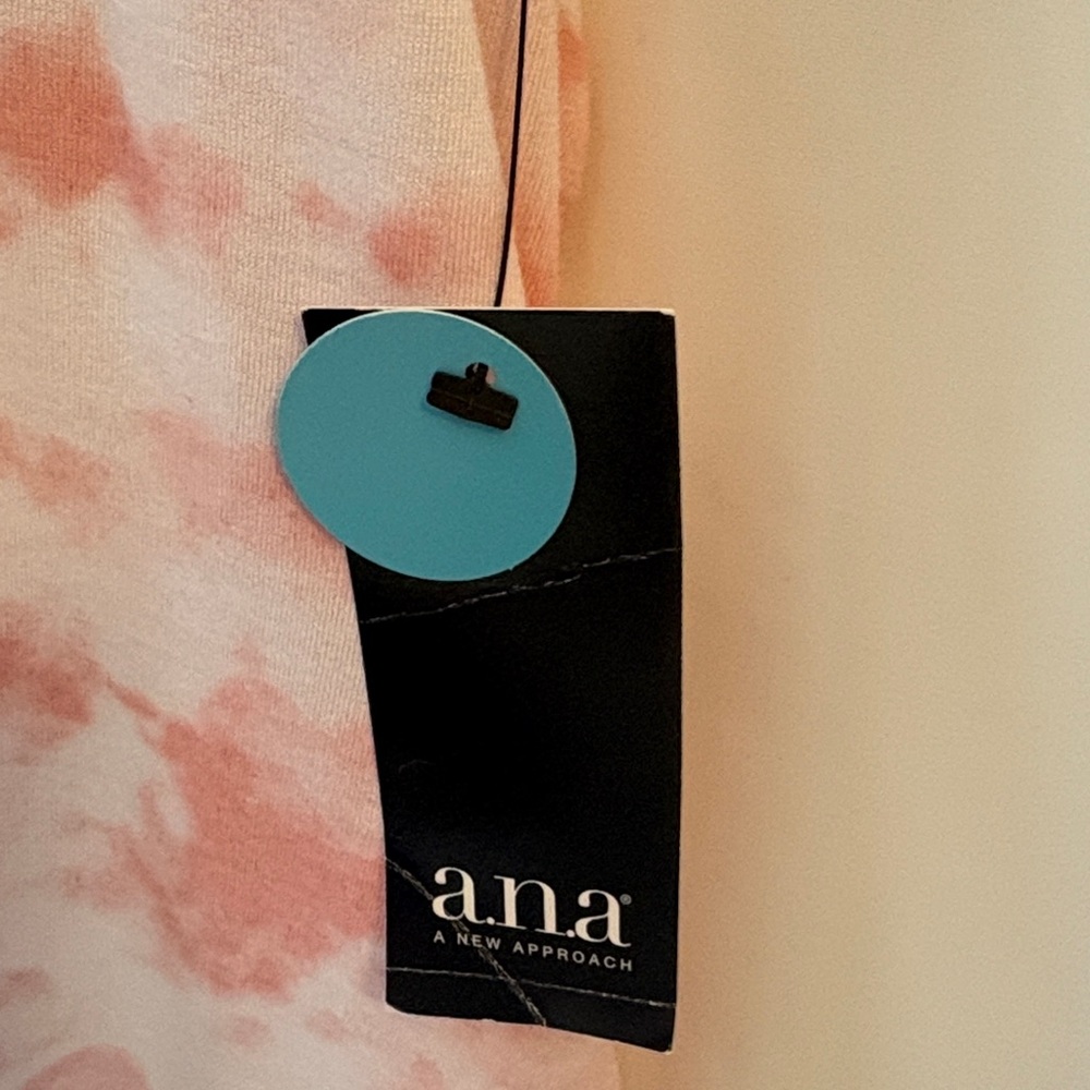 A.N.A. Pink and White Tie-Dye V-Neck Top size XL NWT - Picture 6 of 6
